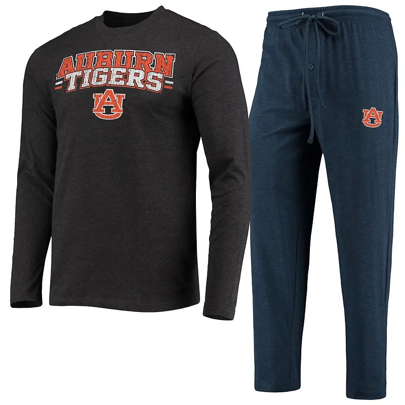 Concepts Sport /Heathered Charcoal Auburn Tigers Meter Long Sleeve T-Shirt  Pants Sleep Set