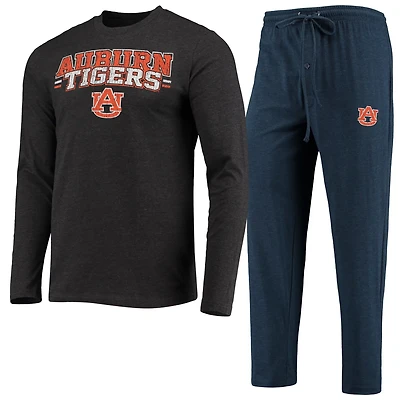 Concepts Sport /Heathered Charcoal Auburn Tigers Meter Long Sleeve T-Shirt Pants Sleep Set