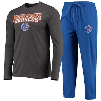 Concepts Sport /Heathered Charcoal Boise State Broncos Meter Long Sleeve T-Shirt  Pants Sleep Set