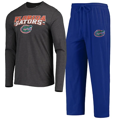Concepts Sport /Heathered Charcoal Florida Gators Meter Long Sleeve T-Shirt Pants Sleep Set