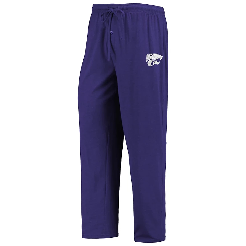 Concepts Sport /Heathered Charcoal Kansas State Wildcats Meter Long Sleeve T-Shirt  Pants Sleep Set