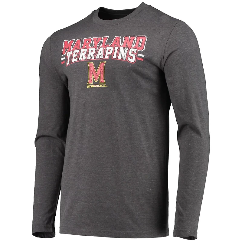 Concepts Sport /Heathered Charcoal Maryland Terrapins Meter Long Sleeve T-Shirt  Pants Sleep Set
