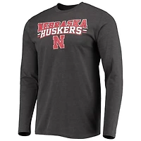 Concepts Sport /Heathered Charcoal Nebraska Huskers Meter Long Sleeve T-Shirt  Pants Sleep Set