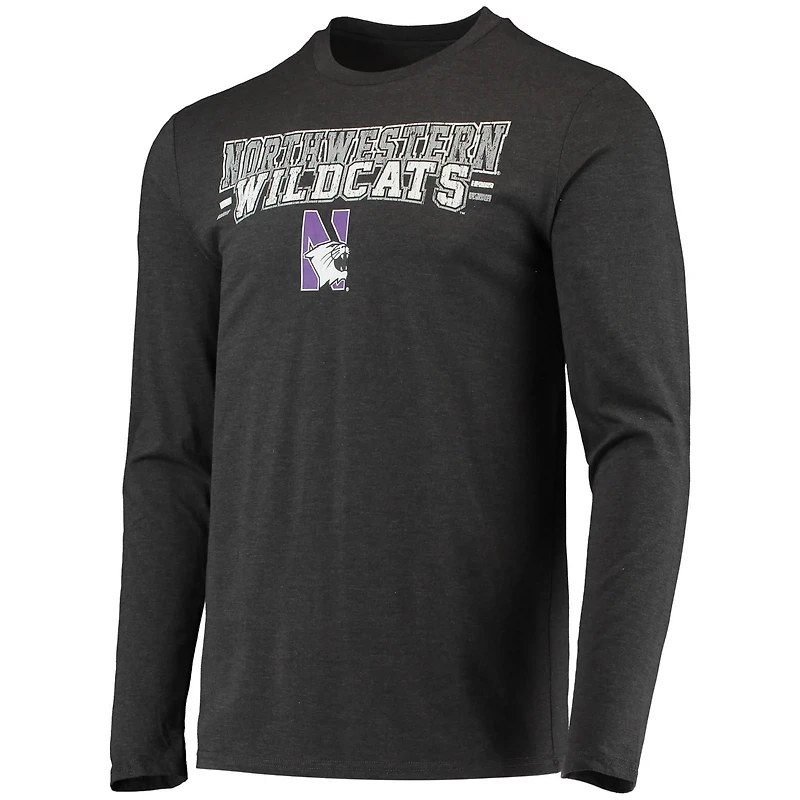 Concepts Sport /Heathered Charcoal Northwestern Wildcats Meter Long Sleeve T-Shirt  Pants Sleep Set