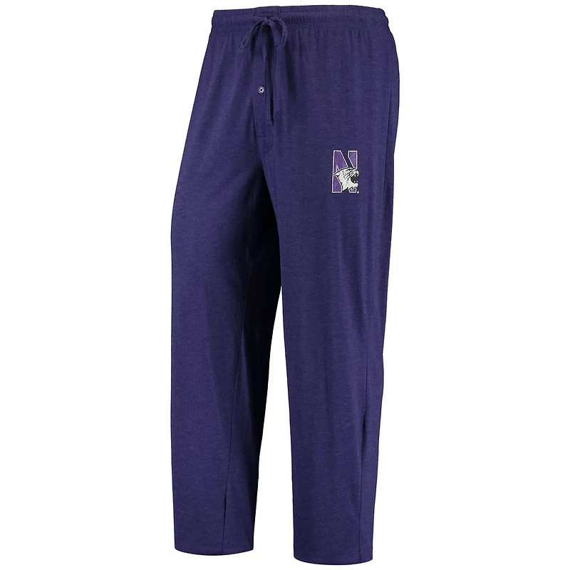 Concepts Sport /Heathered Charcoal Northwestern Wildcats Meter Long Sleeve T-Shirt  Pants Sleep Set