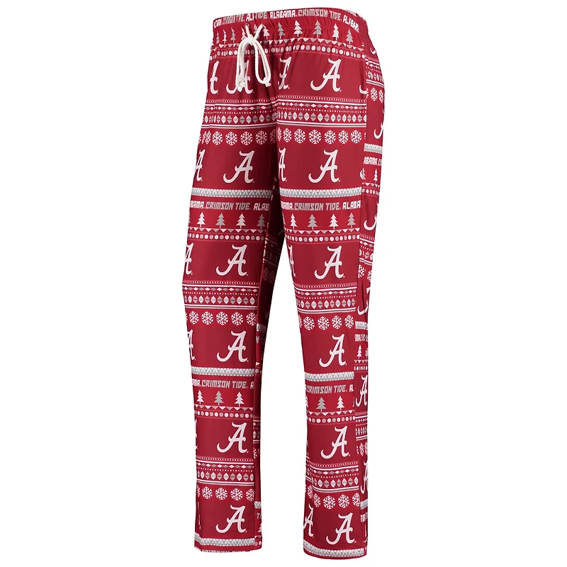 Concepts Sport Alabama Tide Holiday Long Sleeve T-Shirt  Pants Sleep Set