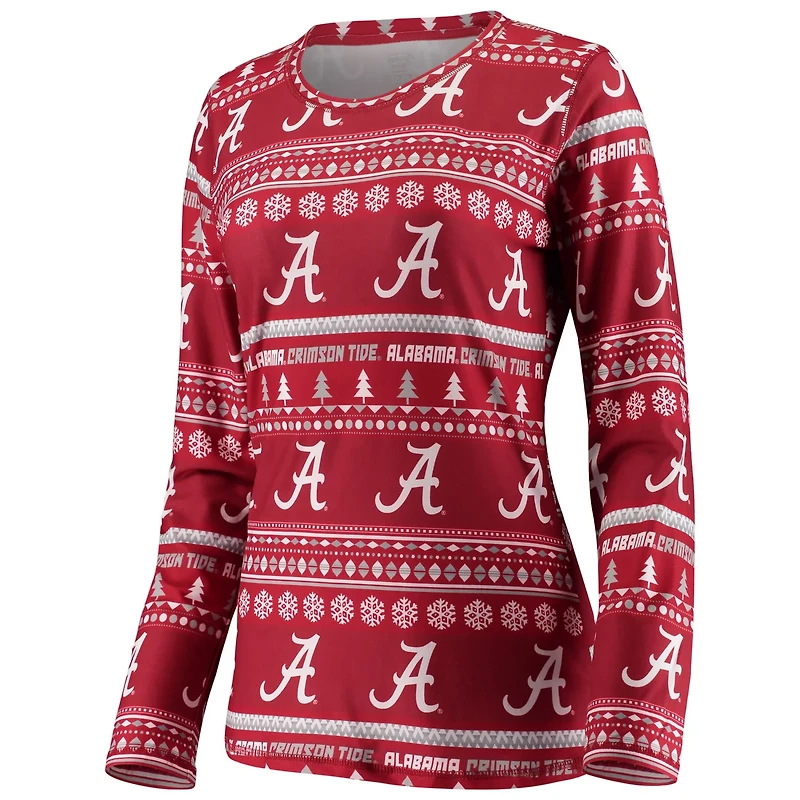 Concepts Sport Alabama Tide Holiday Long Sleeve T-Shirt  Pants Sleep Set