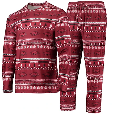 Concepts Sport Arkansas Razorbacks Ugly Sweater Long Sleeve T-Shirt and Pants Sleep Set