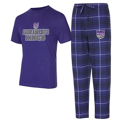 Concepts Sport Black Sacramento Kings Vector T-Shirt  Flannel Pants Sleep Set