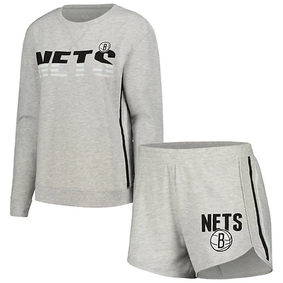 Concepts Sport Brooklyn Nets Cedar Long Sleeve T-Shirt  Shorts Sleep Set