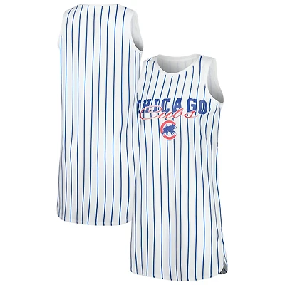 Concepts Sport Chicago Cubs Reel Pinstripe Knit Sleeveless Nightshirt