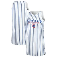 Concepts Sport Chicago Cubs Reel Pinstripe Knit Sleeveless Nightshirt