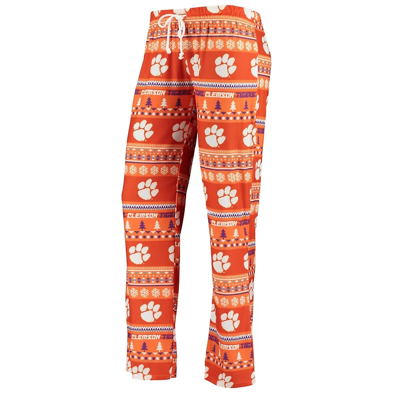 Concepts Sport Clemson Tigers Holiday Long Sleeve T-Shirt  Pants Sleep Set