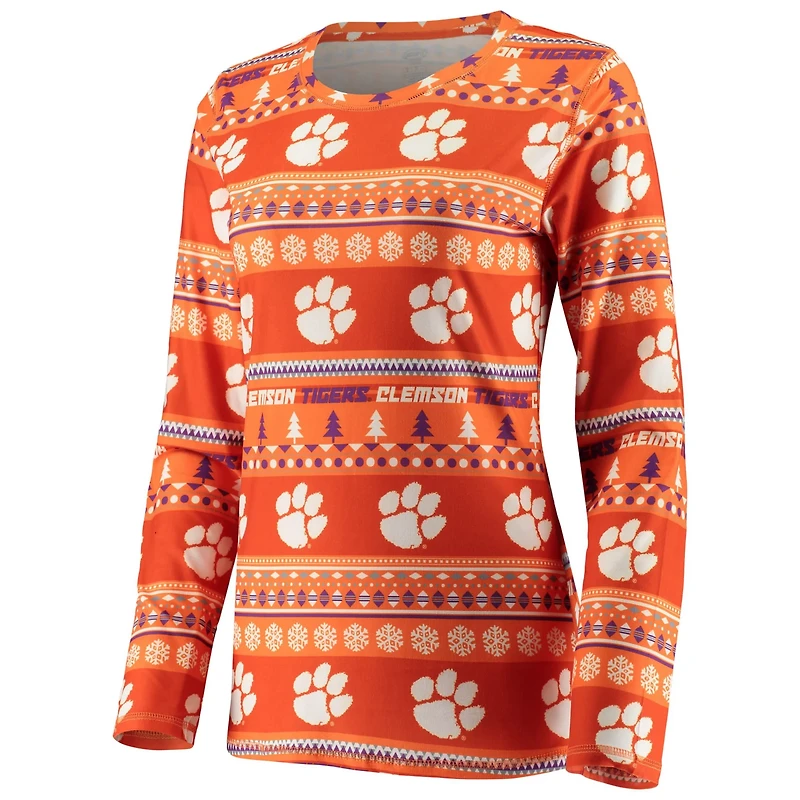 Concepts Sport Clemson Tigers Holiday Long Sleeve T-Shirt  Pants Sleep Set