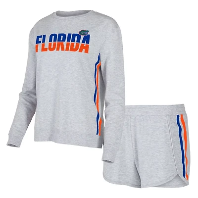 Concepts Sport Florida Gators Cedar Tri-Blend Long Sleeve T-Shirt  Shorts Sleep Set