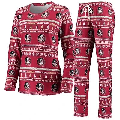 Concepts Sport Florida State Seminoles Holiday Long Sleeve T-Shirt  Pants Sleep Set