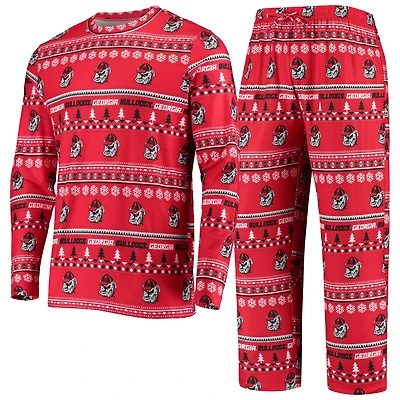 Concepts Sport Georgia Bulldogs Ugly Sweater Knit Long Sleeve Top and Pant Set