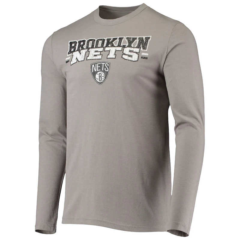 Concepts Sport Gray Brooklyn Nets Long Sleeve T-Shirt Pants Sleep Set