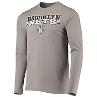 Concepts Sport Gray Brooklyn Nets Long Sleeve T-Shirt  Pants Sleep Set