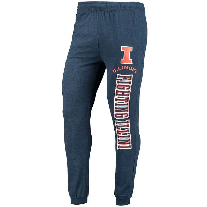 Concepts Sport Heather Charcoal Illinois Fighting Illini Meter Long Sleeve Hoodie Top Jogger Pajama Set