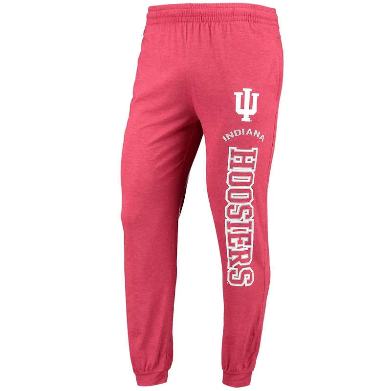 Concepts Sport Heather Charcoal Indiana Hoosiers Meter Long Sleeve Hoodie T-Shirt  Jogger Pajama Set