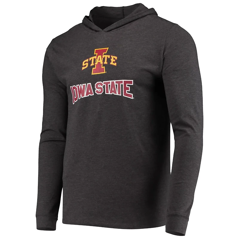 Concepts Sport Heather Charcoal Iowa State Cyclones Meter Long Sleeve Hoodie Top Jogger Pajama Set