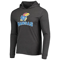 Concepts Sport Heather Charcoal Kansas Jayhawks Meter Long Sleeve Hoodie T-Shirt  Jogger Pajama Set