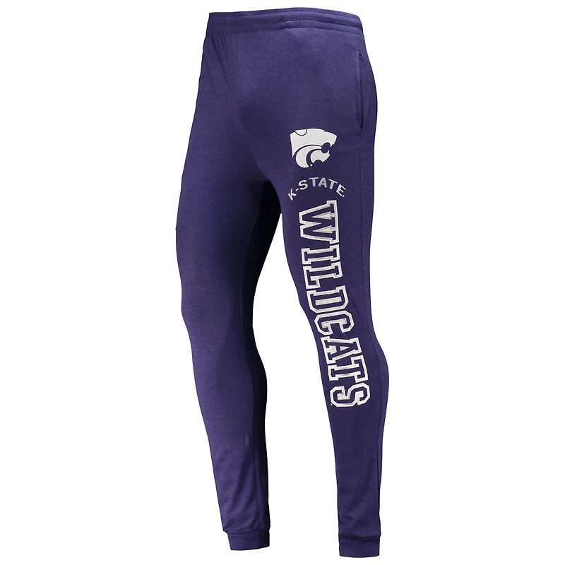 Concepts Sport Heather Charcoal Kansas State Wildcats Meter Long Sleeve Hoodie Top Jogger Pajama Set