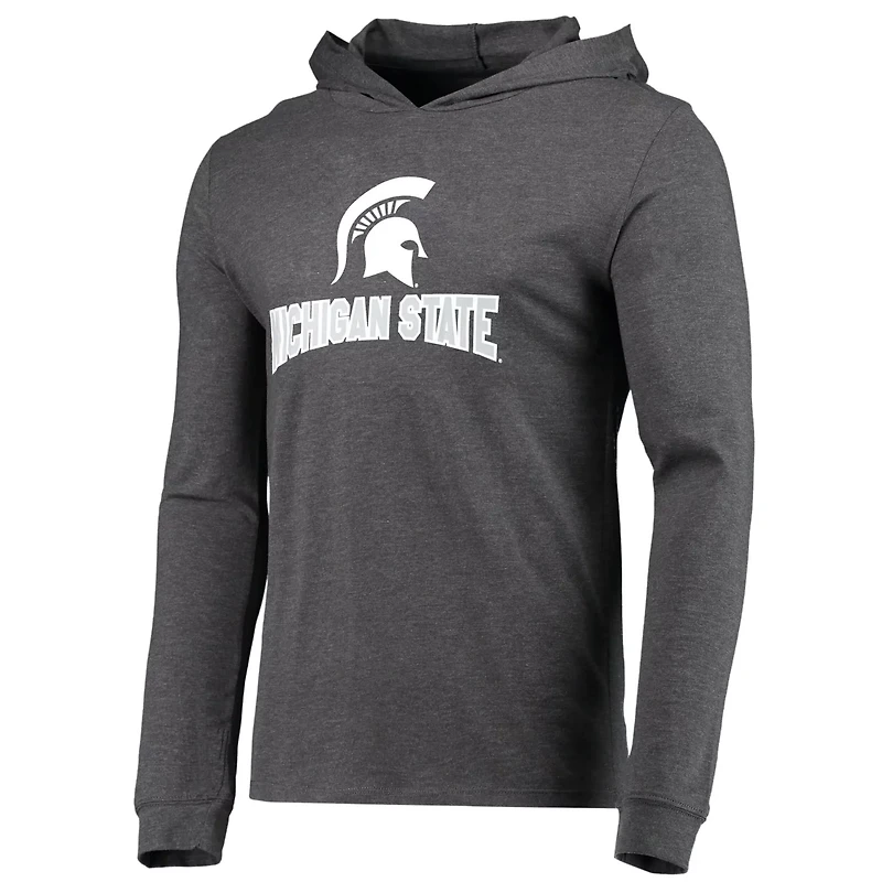 Concepts Sport Heather Charcoal Michigan State Spartans Meter Long Sleeve Hoodie T-Shirt Jogger Pajama Set