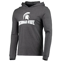 Concepts Sport Heather Charcoal Michigan State Spartans Meter Long Sleeve Hoodie T-Shirt  Jogger Pajama Set