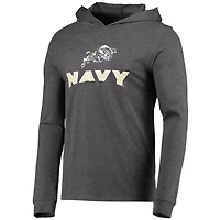 Concepts Sport Heather Charcoal Midshipmen Meter Long Sleeve Hoodie T-Shirt  Jogger Pajama Set