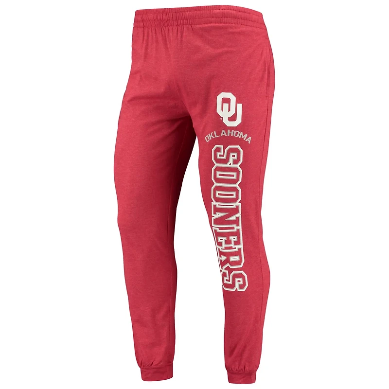 Concepts Sport Heather Charcoal Oklahoma Sooners Meter Long Sleeve Hoodie T-Shirt  Jogger Pajama Set
