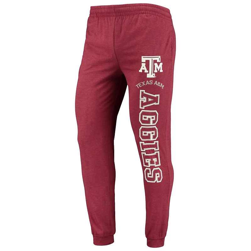 Concepts Sport Heather Charcoal Texas AM Aggies Meter Long Sleeve Hoodie T-Shirt  Jogger Pajama Set