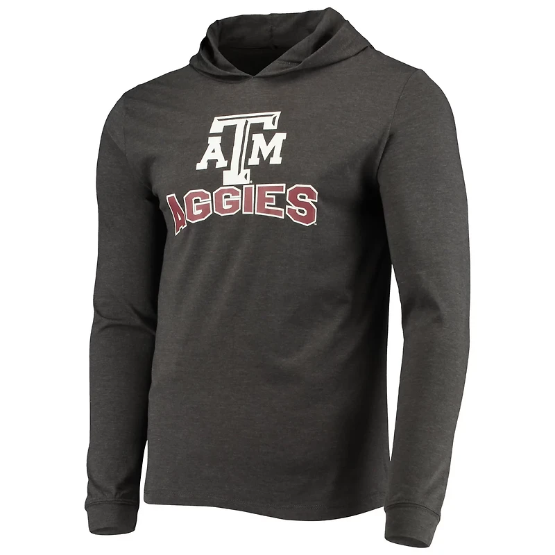 Concepts Sport Heather Charcoal Texas AM Aggies Meter Long Sleeve Hoodie T-Shirt  Jogger Pajama Set