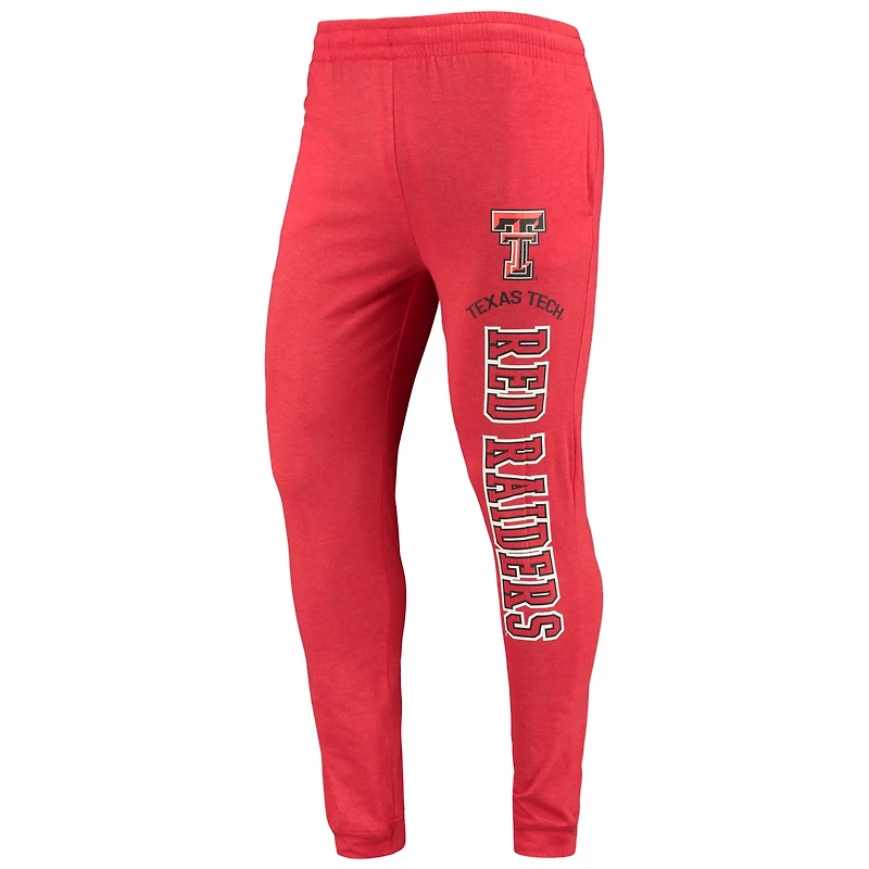 Concepts Sport Heather Charcoal Texas Tech Raiders Meter Long Sleeve Hoodie Top Jogger Pajama Set