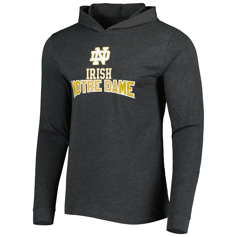 Concepts Sport Heather /Heather Charcoal Notre Dame Fighting Irish Meter Long Sleeve Hoodie T-Shirt  Jogger Pajama Set