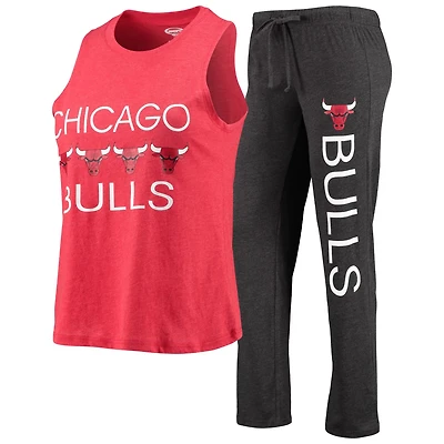 Concepts Sport Heathered /Heathered Black Chicago Bulls Tank Top  Pants Sleep Set