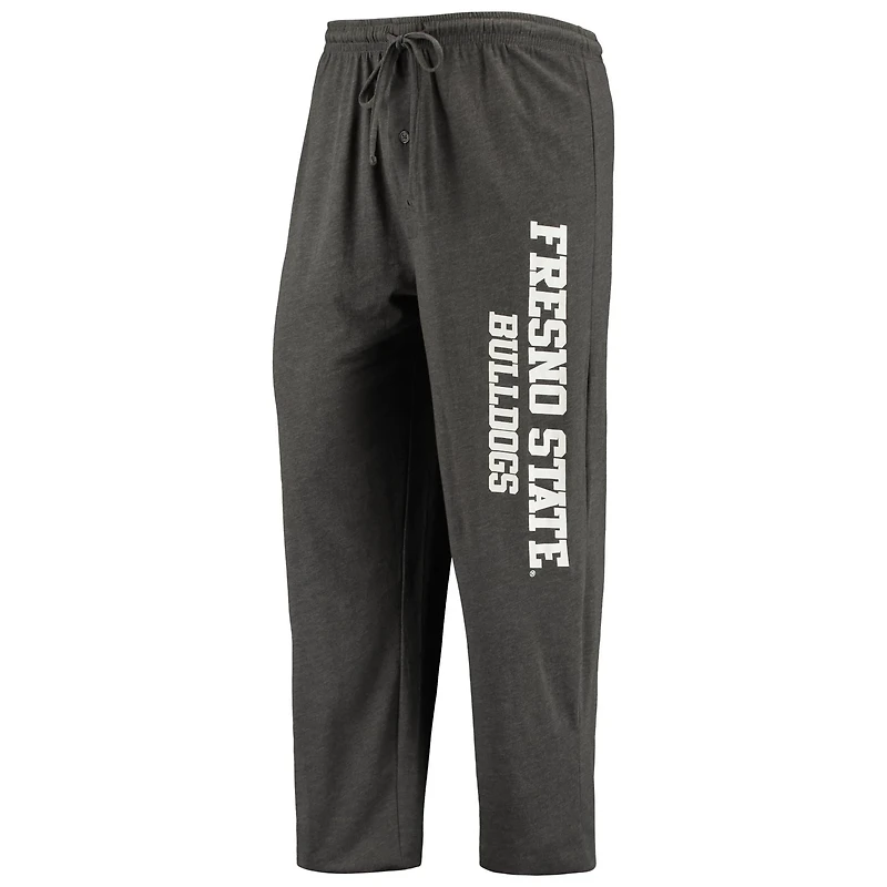 Concepts Sport Heathered Charcoal/ Fresno State Bulldogs Meter T-Shirt  Pants Sleep Set