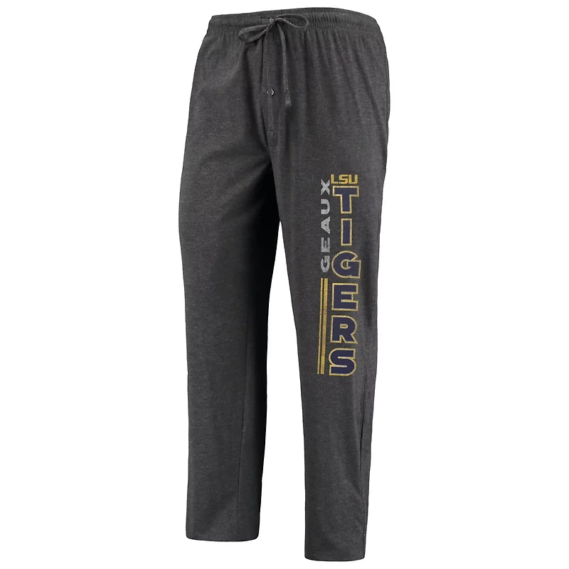 Concepts Sport Heathered Charcoal/ LSU Tigers Meter T-Shirt  Pants Sleep Set