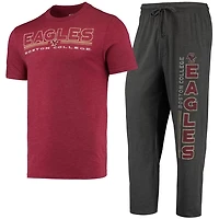 Concepts Sport Heathered Charcoal/Maroon Boston College Eagles Meter T-Shirt  Pants Sleep Set