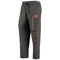 Concepts Sport Heathered Charcoal/Scarlet Nebraska Huskers Meter T-Shirt  Pants Sleep Set