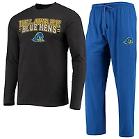 Concepts Sport Heathered Charcoal Delaware Fightin' Blue Hens Meter Long Sleeve T-Shirt  Pants Sleep Set