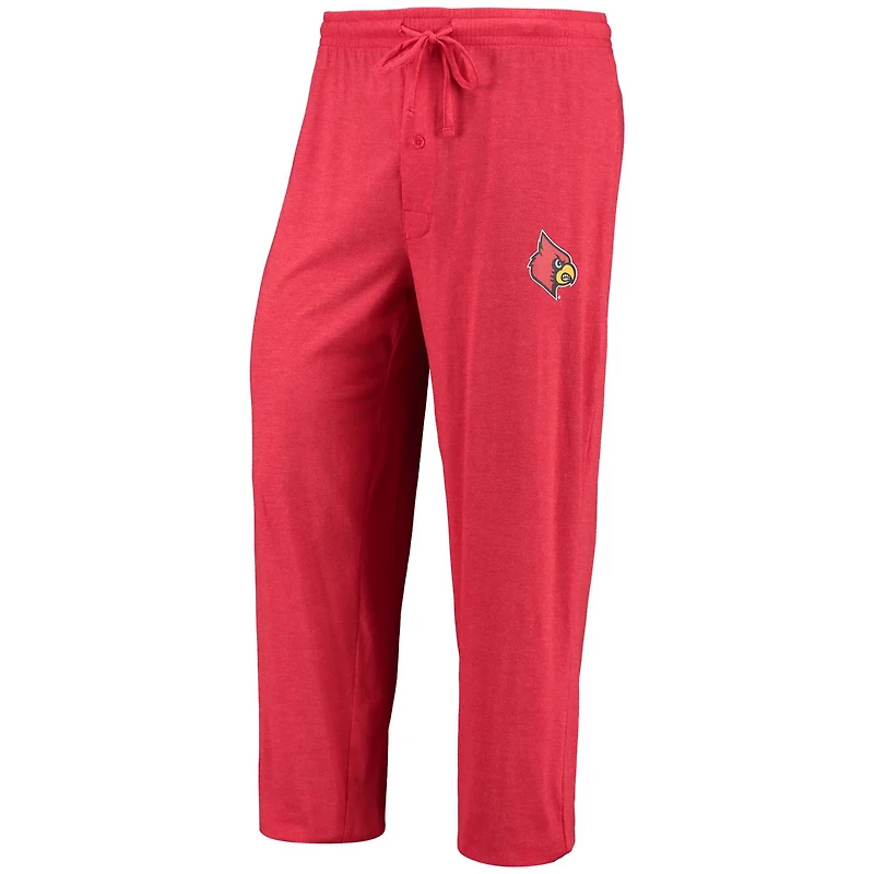 Concepts Sport Heathered Charcoal Louisville Cardinals Meter Long Sleeve T-Shirt  Pants Sleep Set