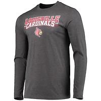 Concepts Sport Heathered Charcoal Louisville Cardinals Meter Long Sleeve T-Shirt  Pants Sleep Set