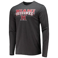 Concepts Sport Heathered Charcoal Miami University Hawks Meter Long Sleeve T-Shirt  Pants Sleep Set