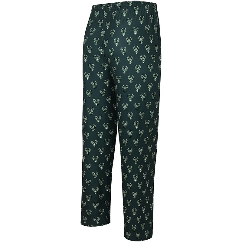 Concepts Sport Hunter Milwaukee Bucks Allover Logo Print Gauge Sleep Pants