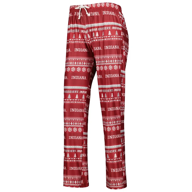 Concepts Sport Indiana Hoosiers Holiday Long Sleeve T-Shirt and Pants Sleep Set