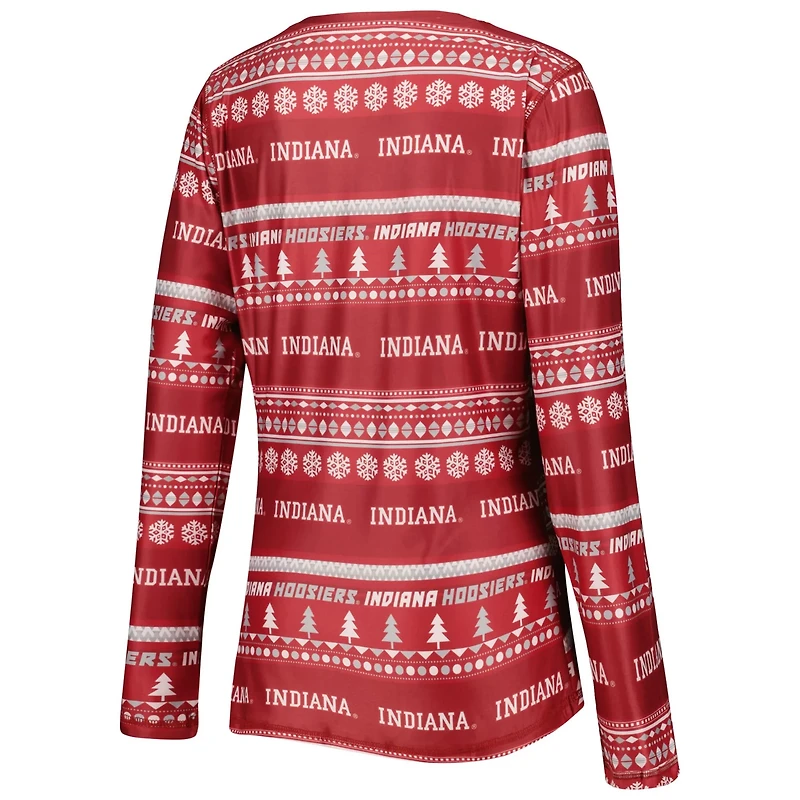 Concepts Sport Indiana Hoosiers Holiday Long Sleeve T-Shirt and Pants Sleep Set