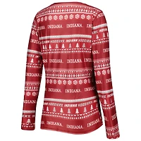 Concepts Sport Indiana Hoosiers Holiday Long Sleeve T-Shirt and Pants Sleep Set