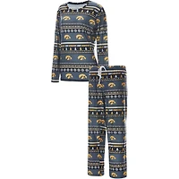 Concepts Sport Iowa Hawkeyes Holiday Long Sleeve T-Shirt and Pants Sleep Set